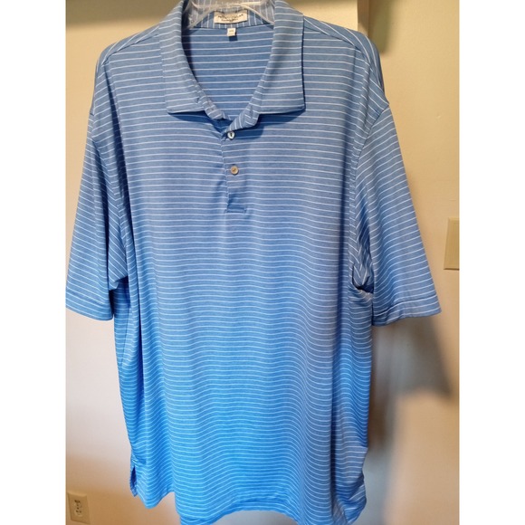 Peter Millar Other - Peter Millar Summer Comfort Mens XXL Blue White Striped Performance Golf Polo